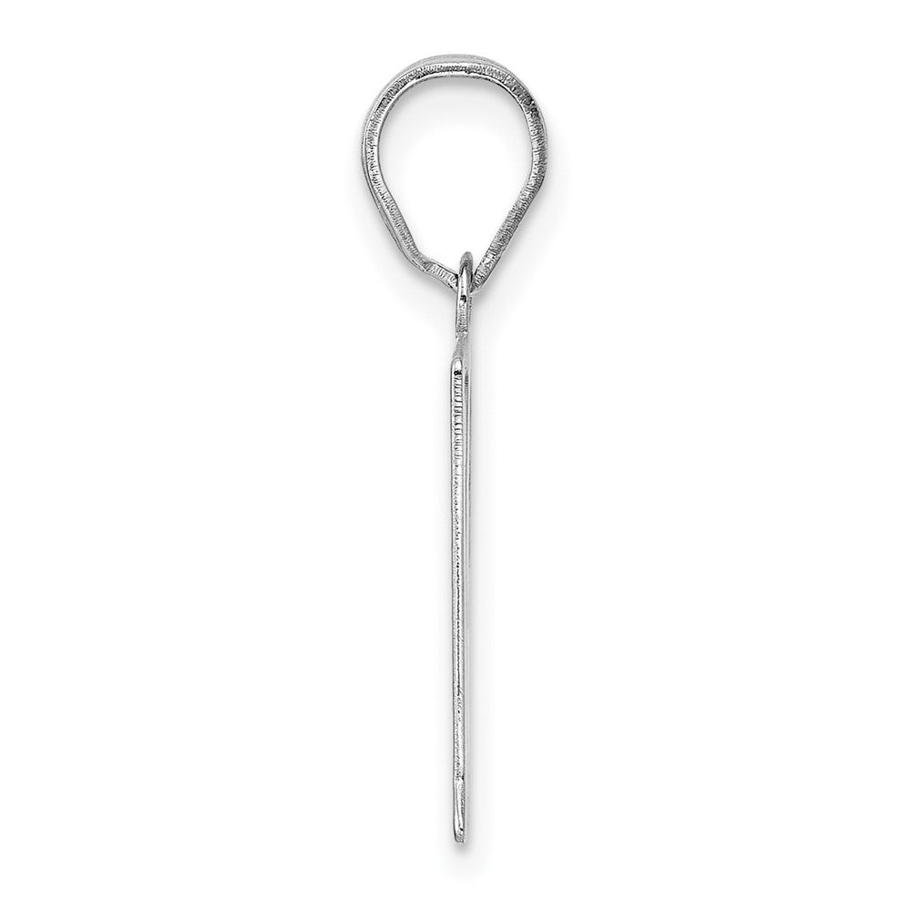 14K Weißgold Poliert Zahl 91 Anhänger