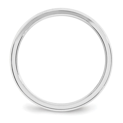 14K Weißgold 3 mm Ehering mit abgeschrägter Kante und Komfort-Passform