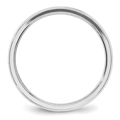 14K Weißgold 4 mm Ehering mit abgeschrägter Kante und Komfort-Passform