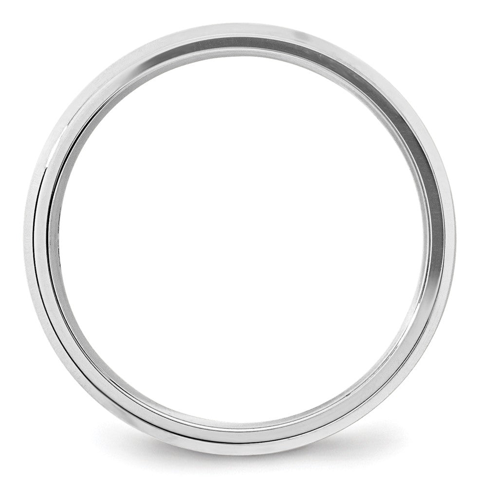 14K Weißgold 5 mm Ehering mit abgeschrägter Kante, Komfort-Passform