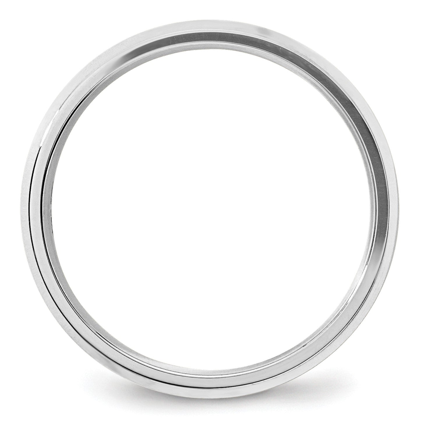 10K Weißgold 5 mm Ehering mit abgeschrägter Kante und Komfort-Passform