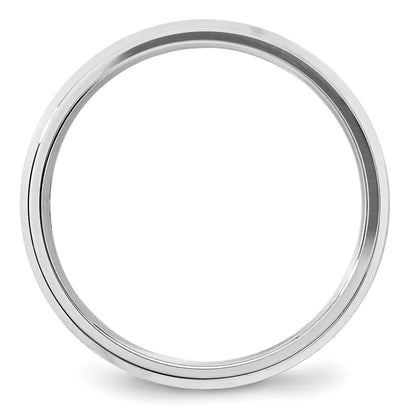 10K Weißgold 5 mm Ehering mit abgeschrägter Kante und Komfort-Passform