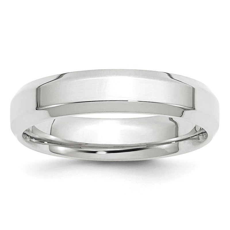 18K Weißgold 5mm Abgeschrägt Kante Komfort-Passform Ehering Ring