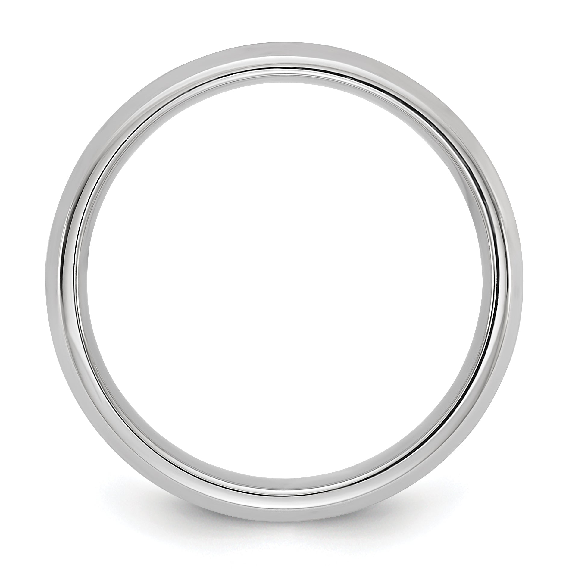 10K Weißgold 10 Kw 5,5 mm Ring mit abgeschrägter Kante, Komfortpassform, Größe 7,5