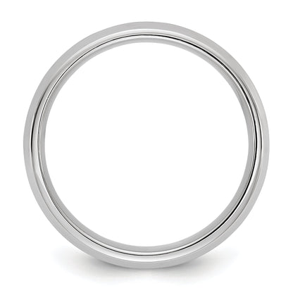 10K Weißgold 10 Kw 5,5 mm Ring mit abgeschrägter Kante, Komfortpassform, Größe 7,5
