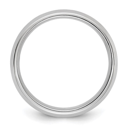 10K Weißgold 10Kw 5,5 mm Ring mit abgeschrägter Kante und Komfortpassform, Größe 6,5