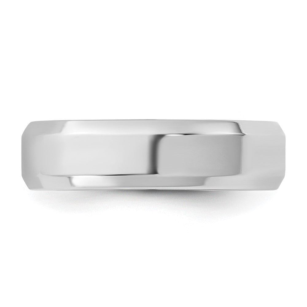 10K Weißgold 10Kw 5,5mm Ring mit abgeschrägter Kante, Comfort-Fit, Größe 5,5
