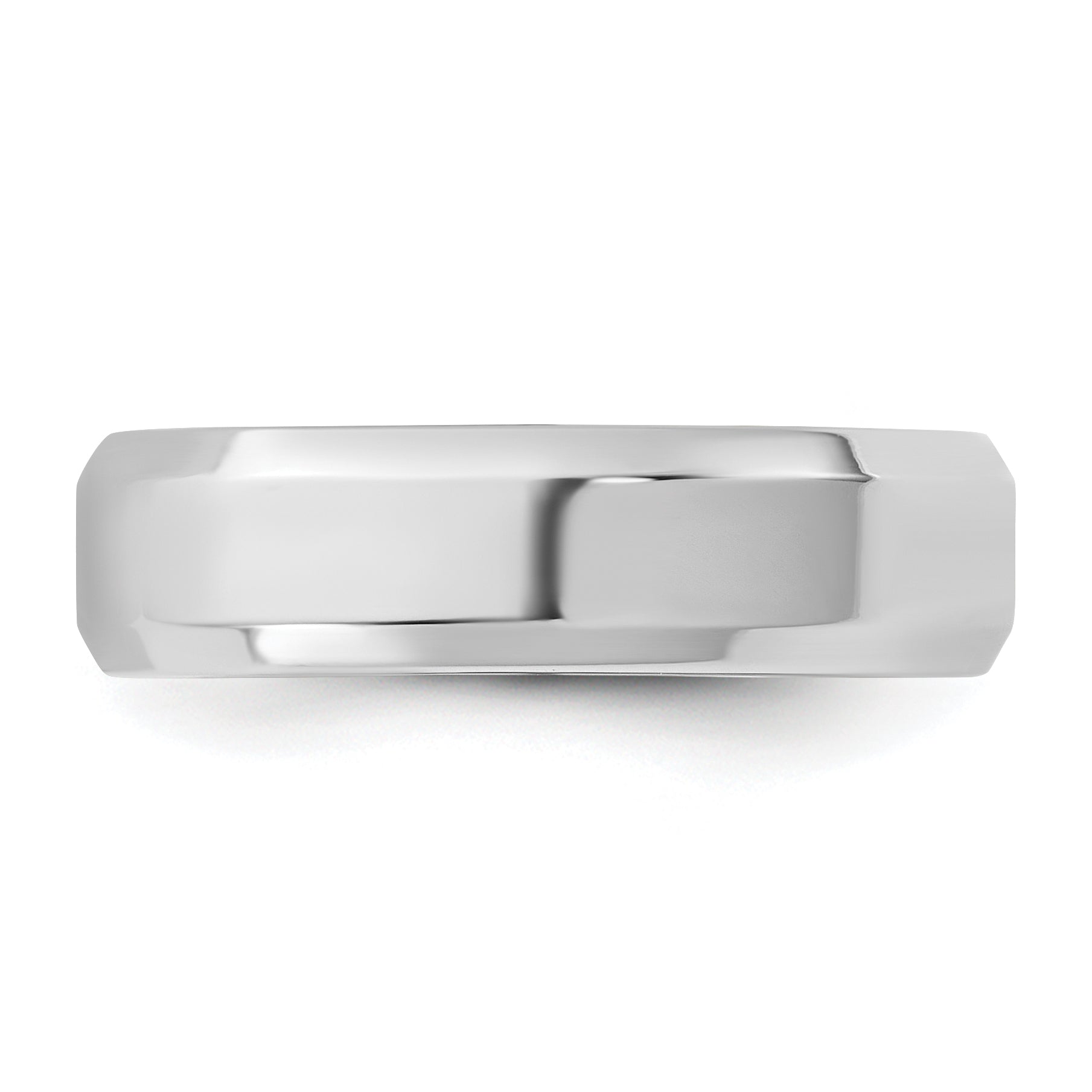 10K Weißgold 10 Kw 5,5 mm Ring mit abgeschrägter Kante, Komfortpassform, Größe 7,5