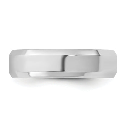 10K Weißgold 10 Kw 5,5 mm Ring mit abgeschrägter Kante, Komfortpassform, Größe 7,5