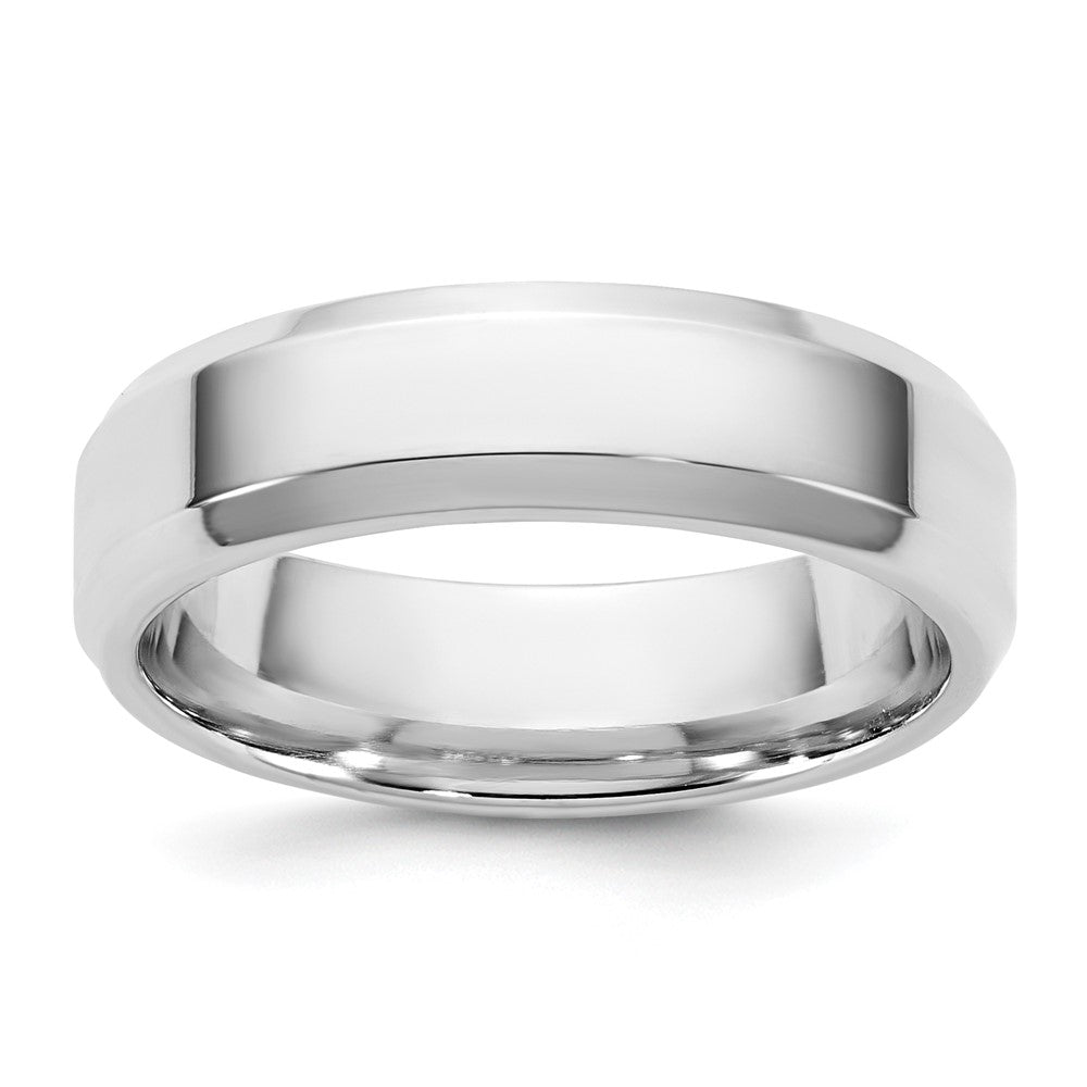10K Weißgold 10Kw 5,5mm Ring mit abgeschrägter Kante, Komfortpassform, Größe 9