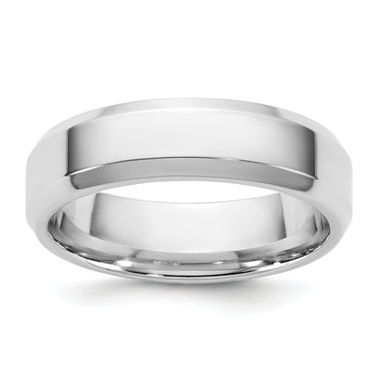 10K Weißgold 10 Kw 5,5 mm Ring mit abgeschrägter Kante, Komfortpassform, Größe 7,5