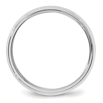 10K Weißgold 6 mm Ehering mit abgeschrägter Kante und Komfort-Passform