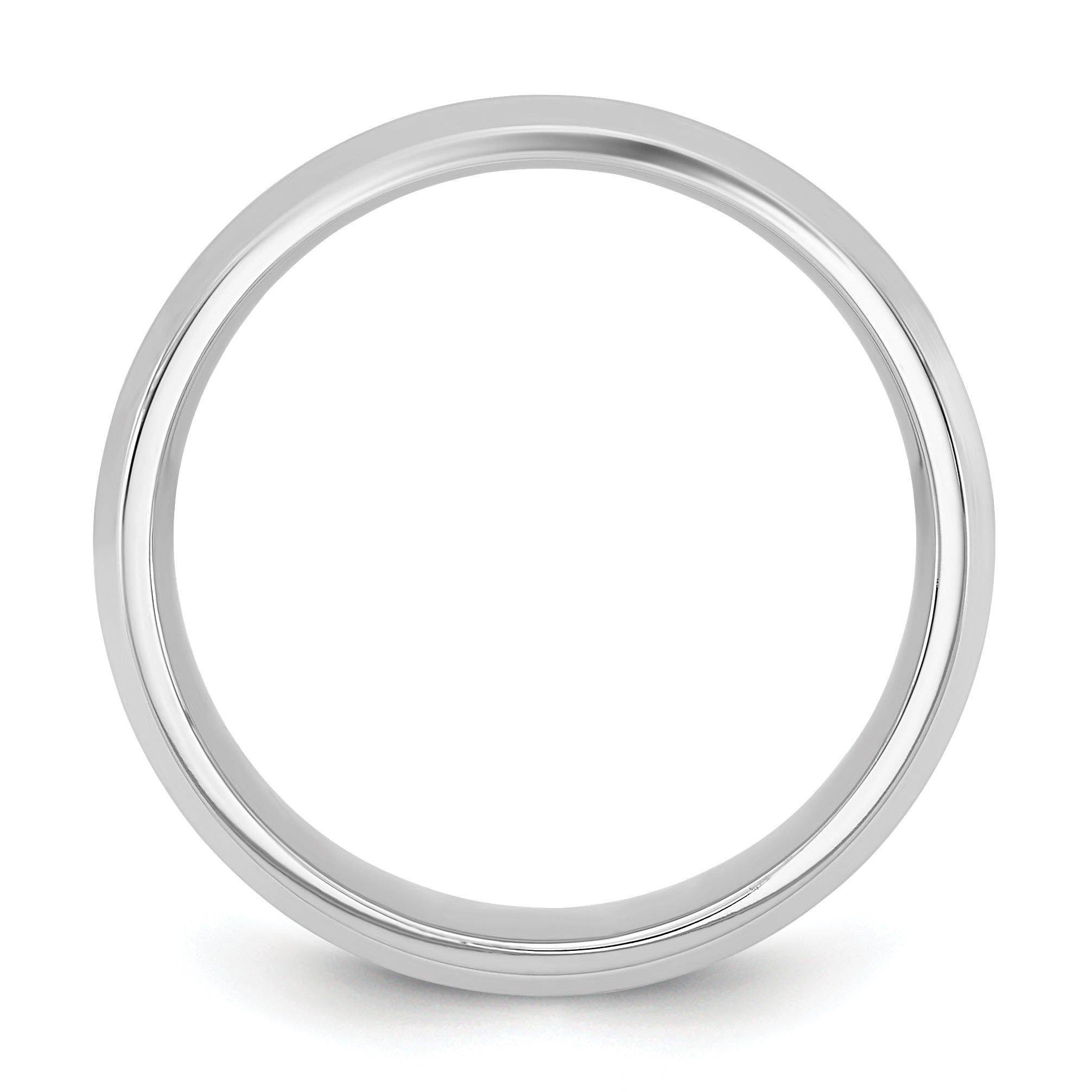 10K Weißgold 6,5 mm Ring mit abgeschrägter Kante, Komfortpassform, Größe 12