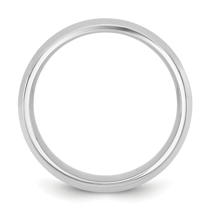 10K Weißgold 6,5 mm Ring mit abgeschrägter Kante, Komfortpassform, Größe 12