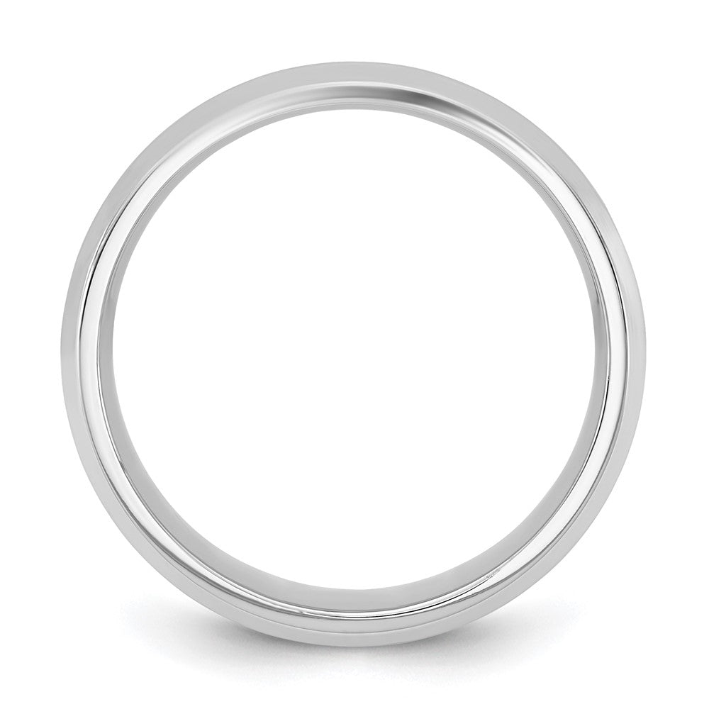 10K Weißgold 10Kw 6,5mm Ring mit abgeschrägter Kante und Komfortpassform, Größe 14