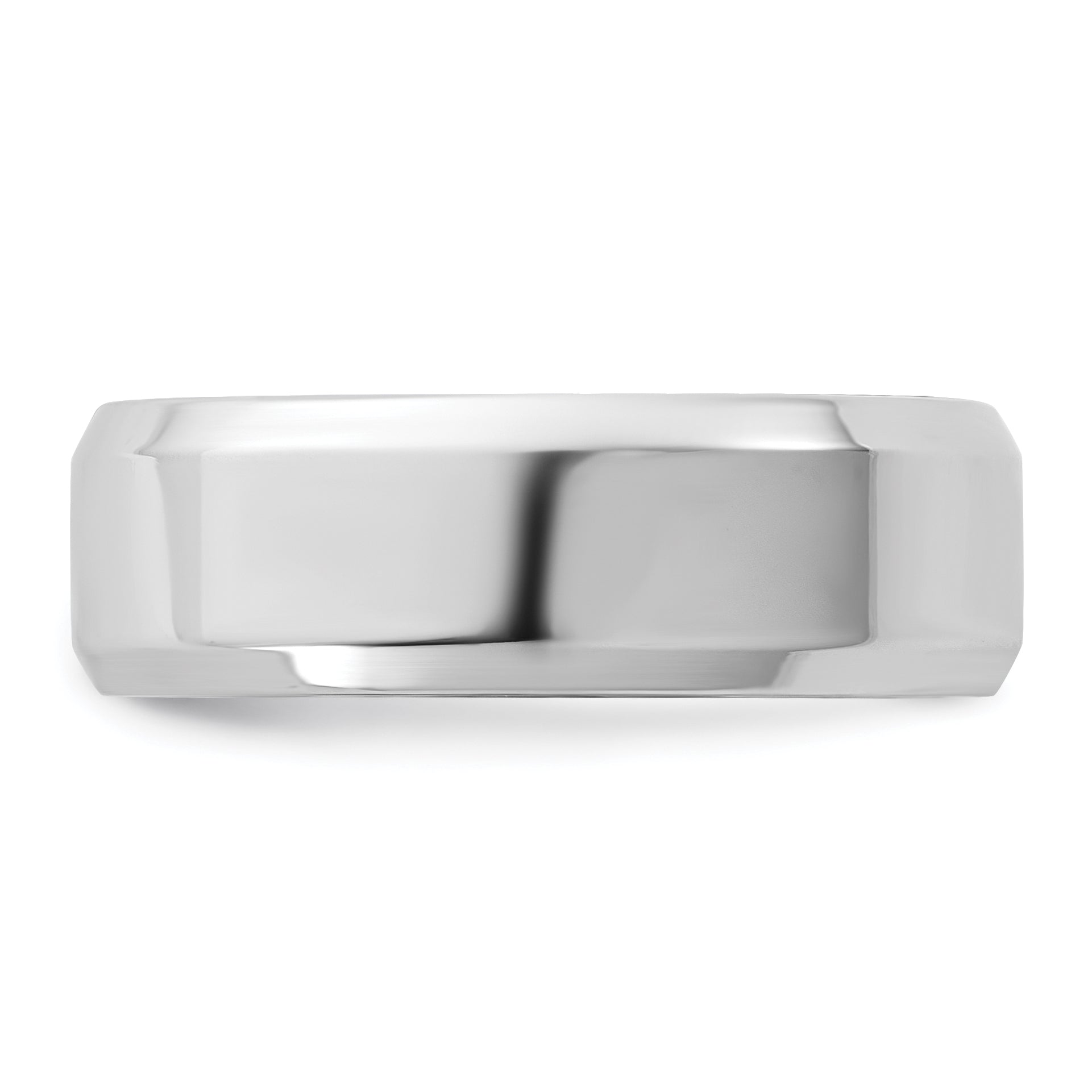 10K Weißgold 6,5 mm Ring mit abgeschrägter Kante, Komfortpassform, Größe 12