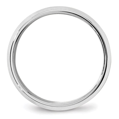 14K Weißgold 7 mm Ehering mit abgeschrägter Kante und Komfort-Passform