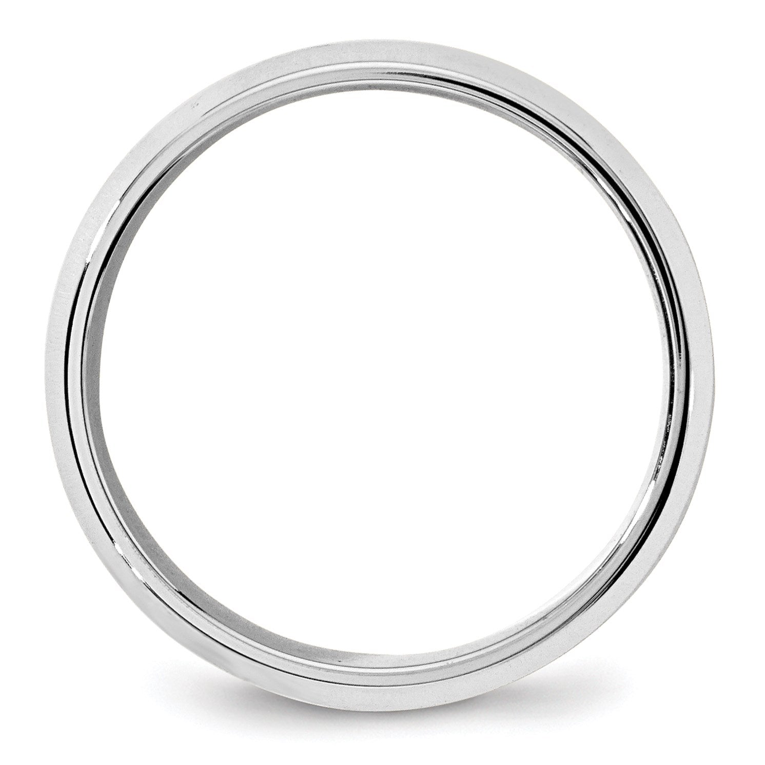 14K Weißgold 7 mm Ehering mit abgeschrägter Kante und Komfort-Passform