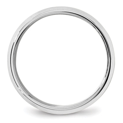 14K Weißgold 7 mm Ehering mit abgeschrägter Kante und Komfort-Passform