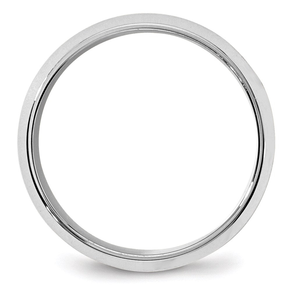 14K Weißgold 8 mm Ehering mit abgeschrägter Kante und Komfort-Passform