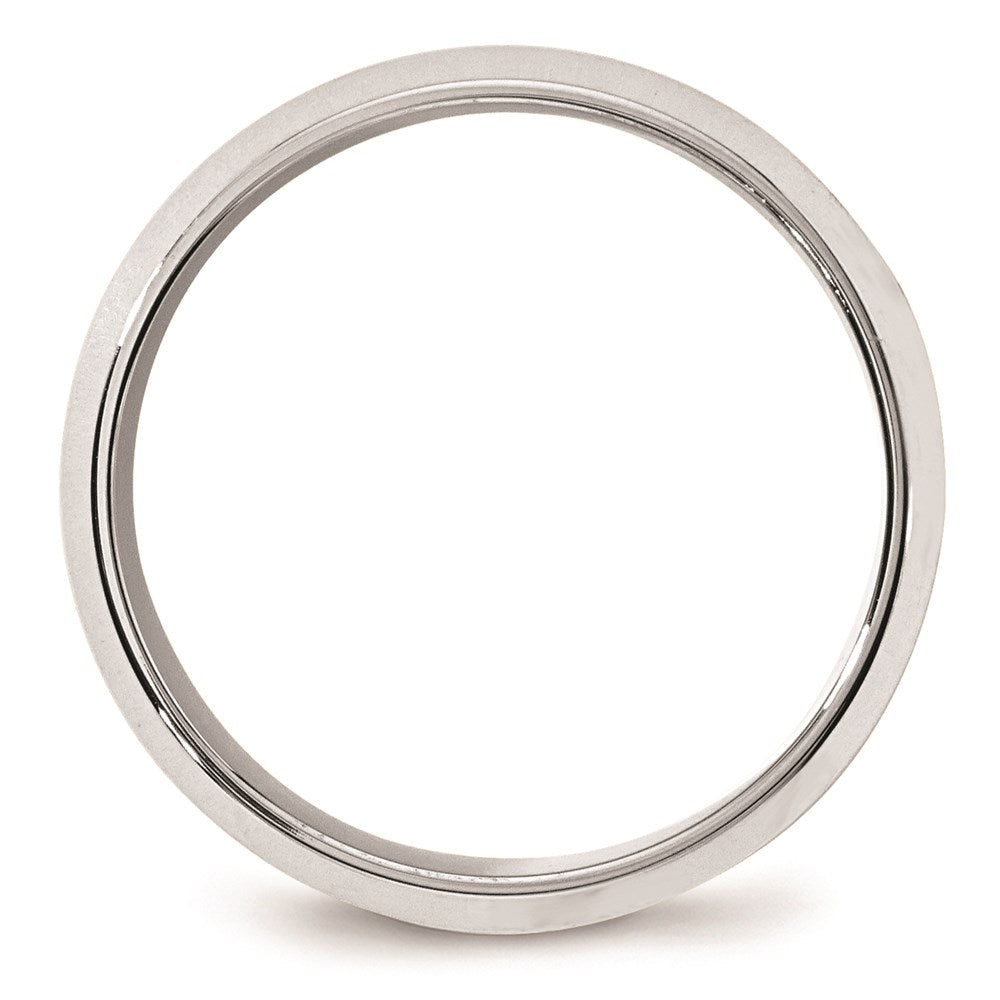 14K Weißgold 8 mm Ehering mit abgeschrägter Kante und Komfort-Passform