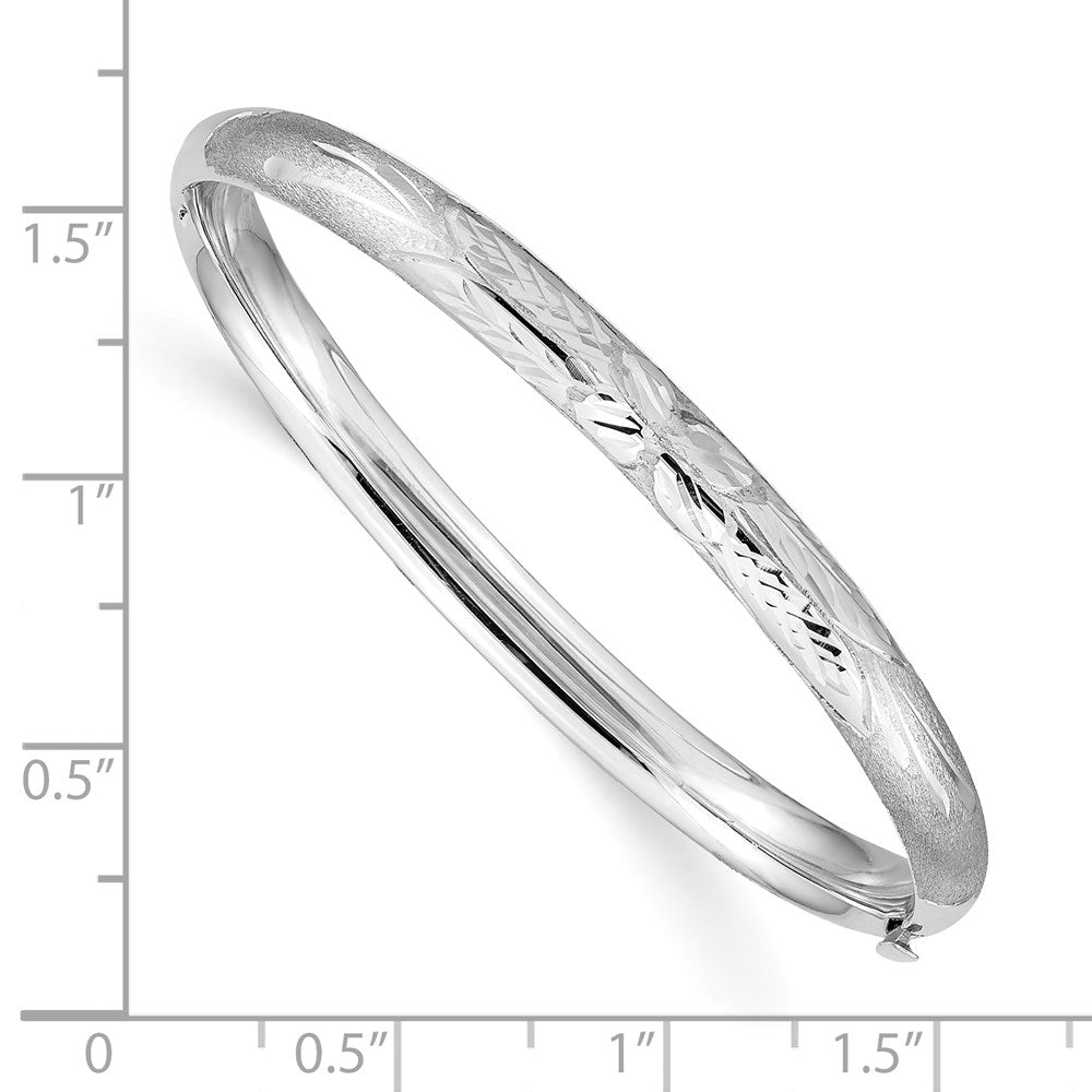 14K Weißgold 3/16 Weißgold Florentinisch Klappbar Baby Armreif