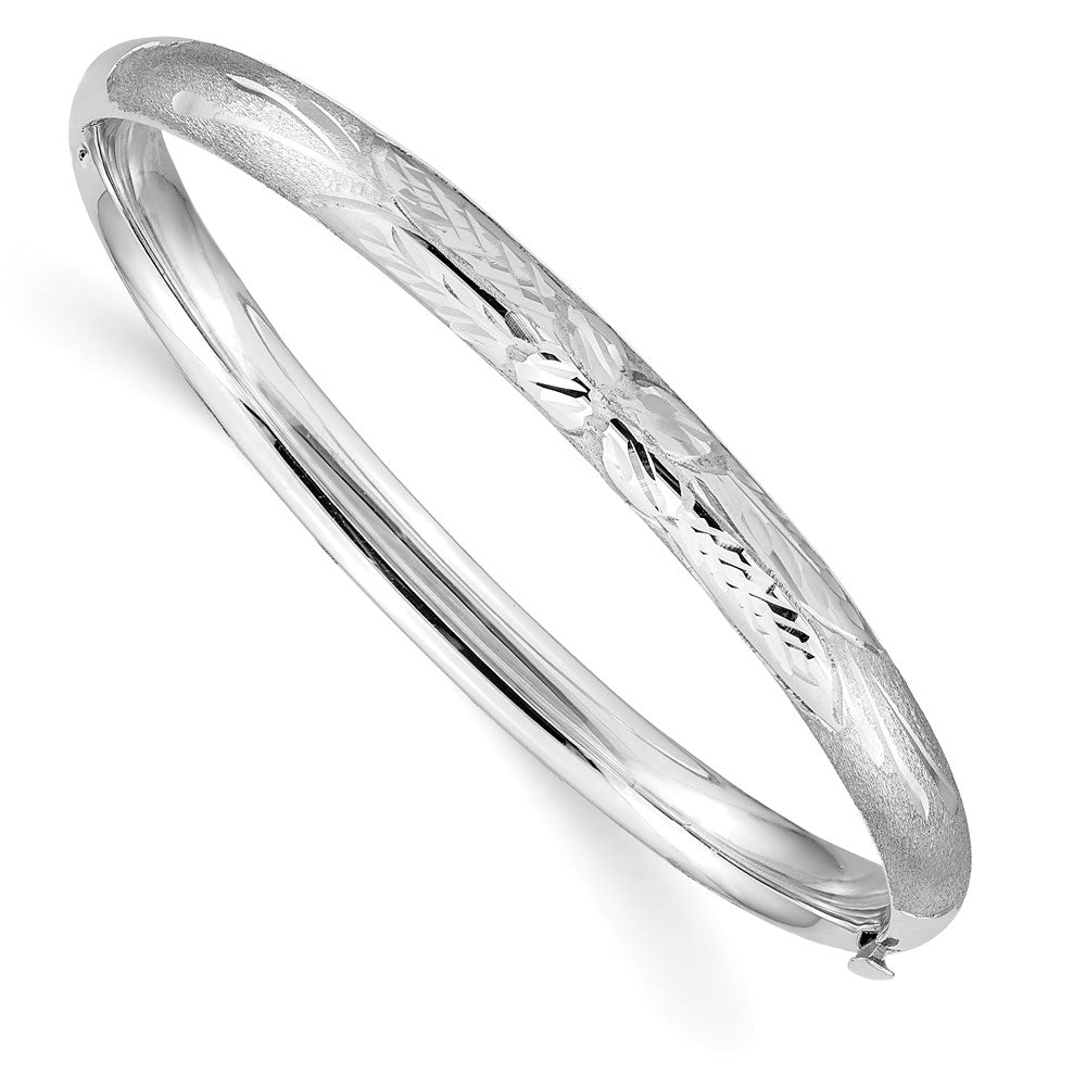 14K Weißgold 3/16 Weißgold Florentinisch Klappbar Baby Armreif