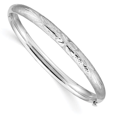14K Weißgold 3/16 Weißgold Florentinisch Klappbar Baby Armreif