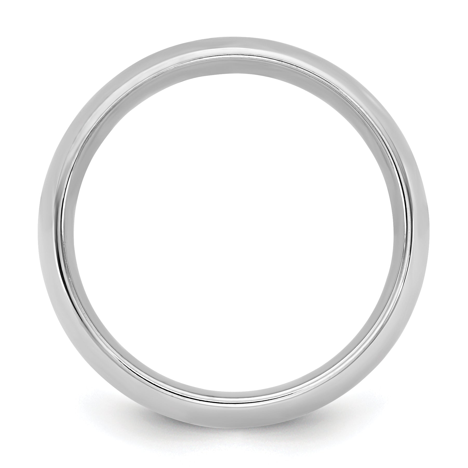 10K Weißgold 10Kw 1mm Standard-Komfort-Ring, Größe 8,5