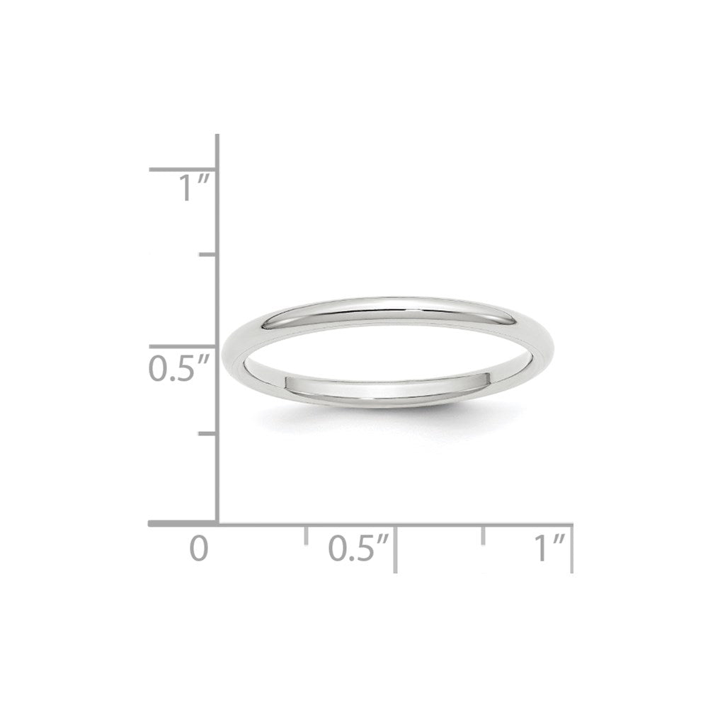 10K Weißgold 2 mm Standardgewicht Komfort-Passform Ehering