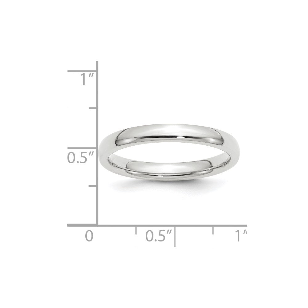 Ehering aus 14K Weißgold, 3 mm, Standardgewicht, Komfort-Passform