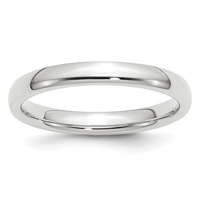 Ehering aus 14K Weißgold, 3 mm, Standardgewicht, Komfort-Passform