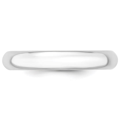 10K Weißgold Ehering, 4 mm, Standardgewicht, Komfort-Passform
