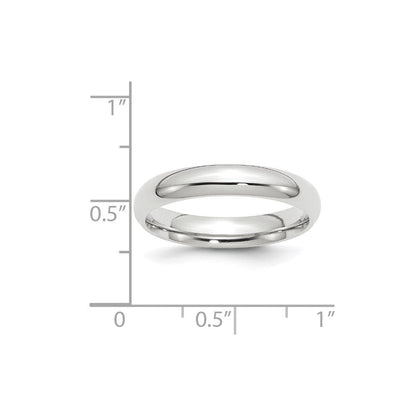 10K Weißgold Ehering, 4 mm, Standardgewicht, Komfort-Passform