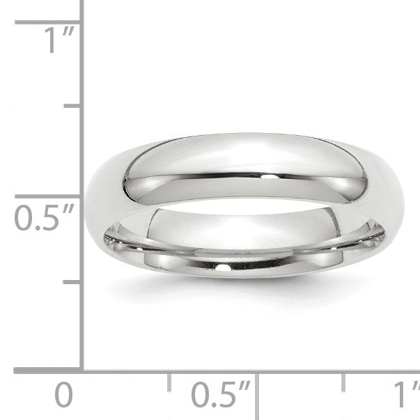 14K Weißgold 5 mm Ehering mit Standardgewicht und Komfort-Passform