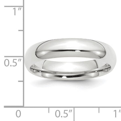 Ehering aus 10K Weißgold, 5 mm, Standardgewicht, Komfort-Passform