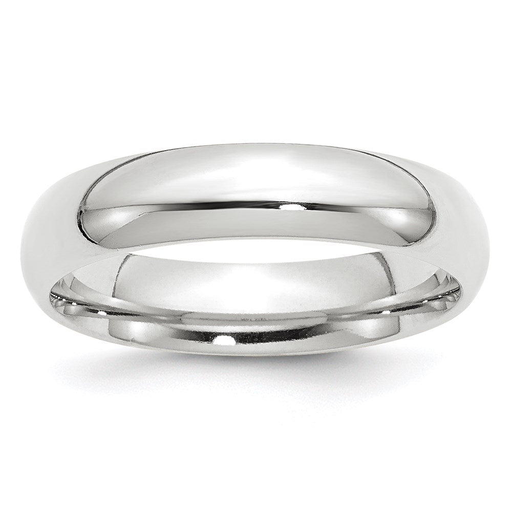 14K Weißgold 5 mm Ehering mit Standardgewicht und Komfort-Passform