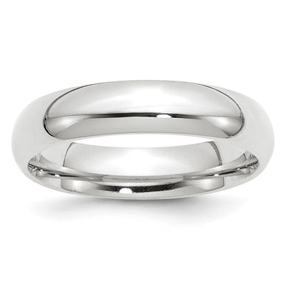14K Weißgold 5 mm Ehering mit Standardgewicht und Komfort-Passform