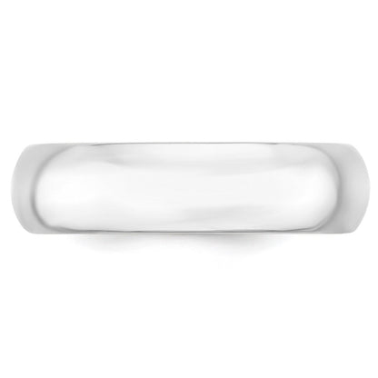 14K Weißgold 6 mm Ehering mit Standardgewicht und Komfort-Passform