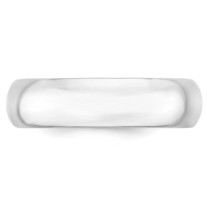 14K Weißgold 6 mm Ehering mit Standardgewicht und Komfort-Passform