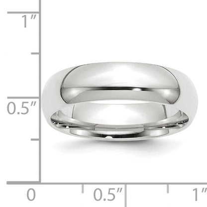 10K Weißgold 6 mm Standardgewicht Ehering mit Komfort-Passform