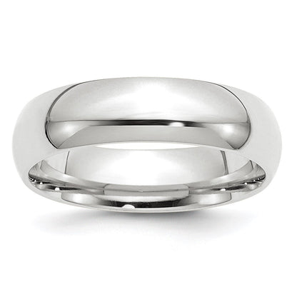 14K Weißgold 6 mm Ehering mit Standardgewicht und Komfort-Passform