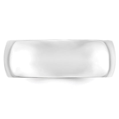 14K Weißgold 8 mm Ehering in Standardgewicht mit Komfort-Passform