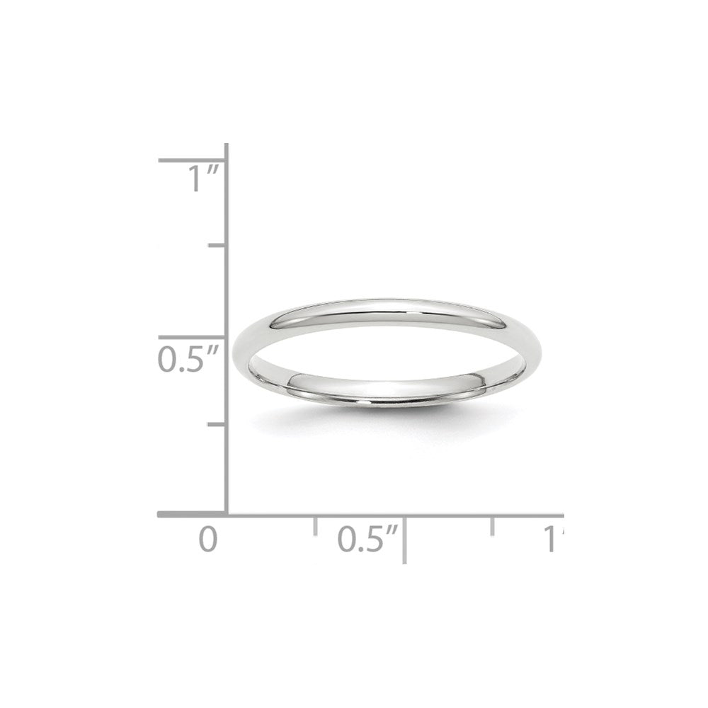 14K Weißgold 2 mm leichter Ehering mit Komfort-Passform