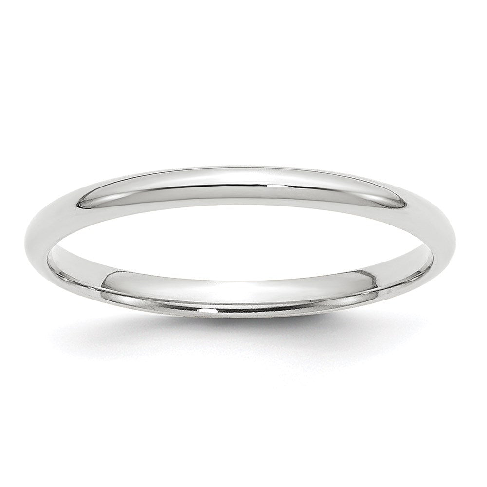 Ehering 10K Weißgold, 2 mm, leicht, Komfort-Passform