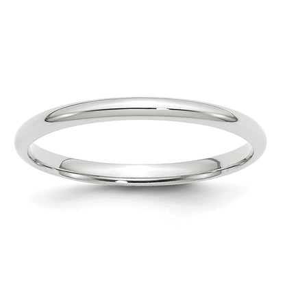 14K Weißgold 2 mm leichter Ehering mit Komfort-Passform