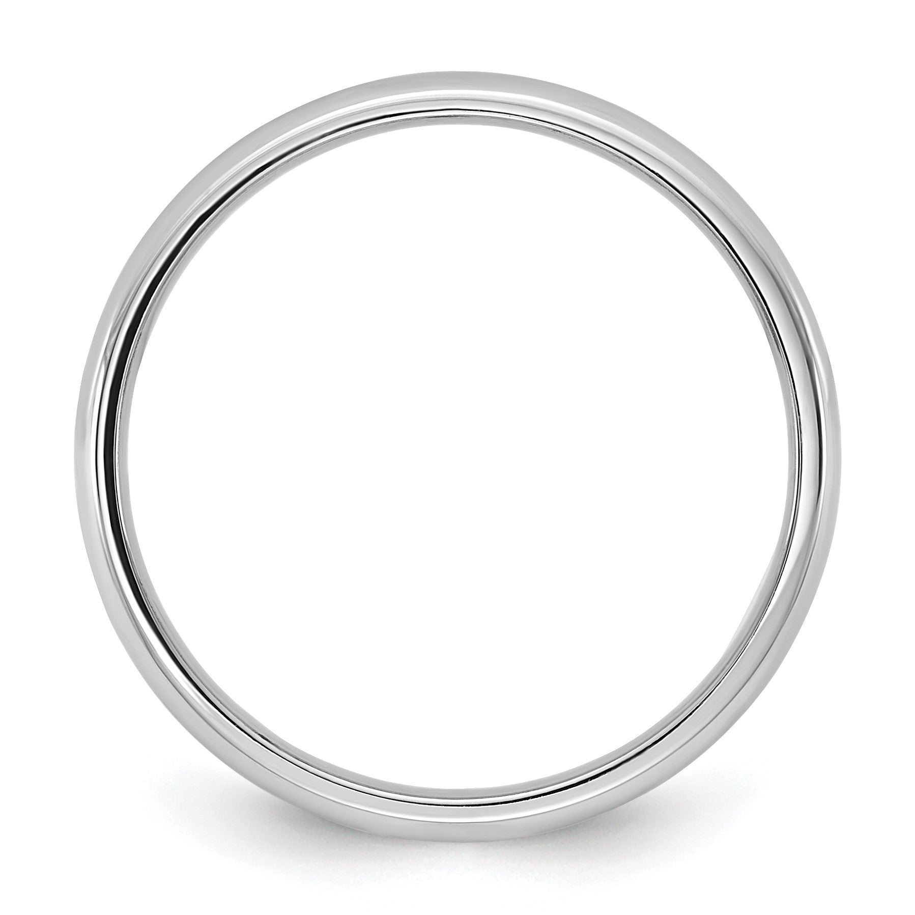 14K Weißgold 2,5 mm leichter Ehering mit Komfort-Passform