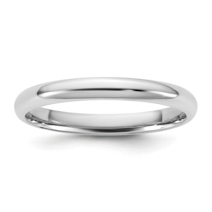 14K Weißgold 2,5 mm leichter Ehering mit Komfort-Passform