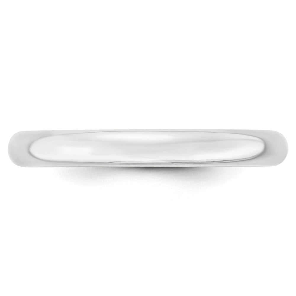 14K Weißgold 3 mm leichter Ehering mit Komfort-Passform
