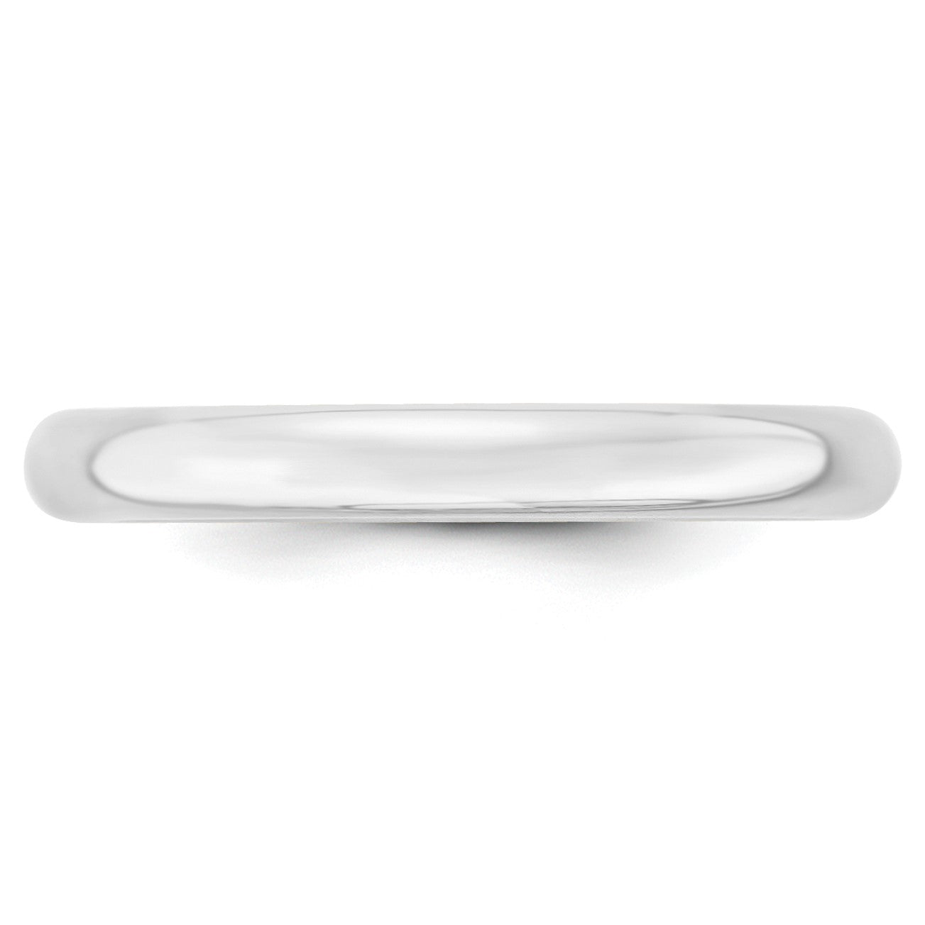 14K Weißgold 3 mm leichter Ehering mit Komfort-Passform